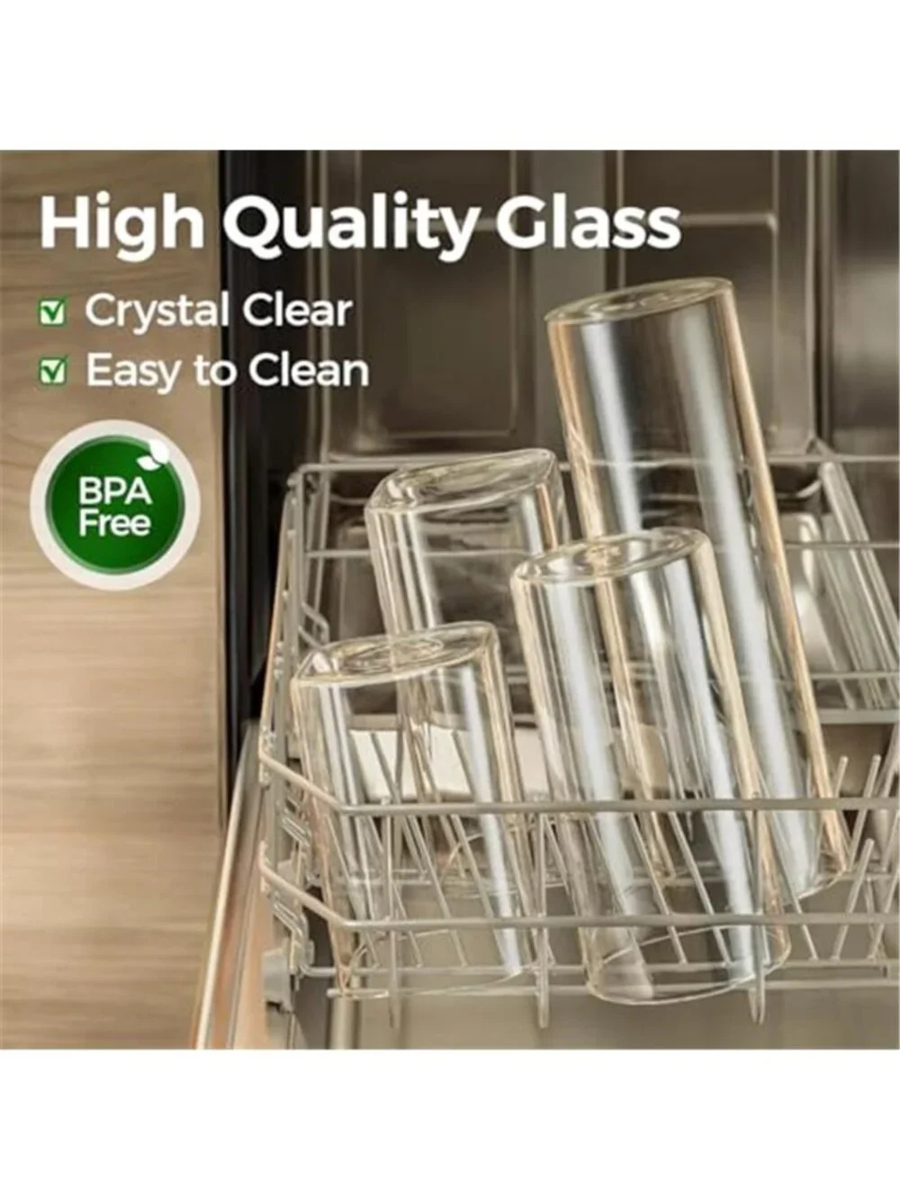 Airtight Glass Storage Canister with Lids (0.7Qt/1.2Qt/1.6Qt) Set of 6, Kitchen